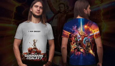 Футболки с полной запечаткой: Стражи Галактики - I am Groot